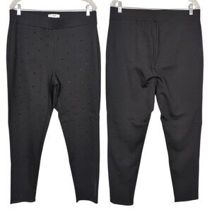 M Magaschoni Womens 1X Black‎ Pants Embellished Stretch Skinny Leg